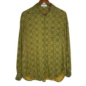 Vintage 80s Guess by Georges Marciano Rayon Shirt‎ Made in Korea Green S/M Rare